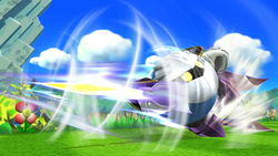 Meta Knight's Drill Rush in Super Smash Bros. for Wii U.