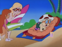 Toad realizing that Kooky is spying on him and the Princess in The Adventures of Super Mario Bros. 3 episode "Reign Storm"
