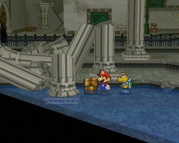 First treasure chest in Rogueport Sewers of Paper Mario: The Thousand-Year Door.