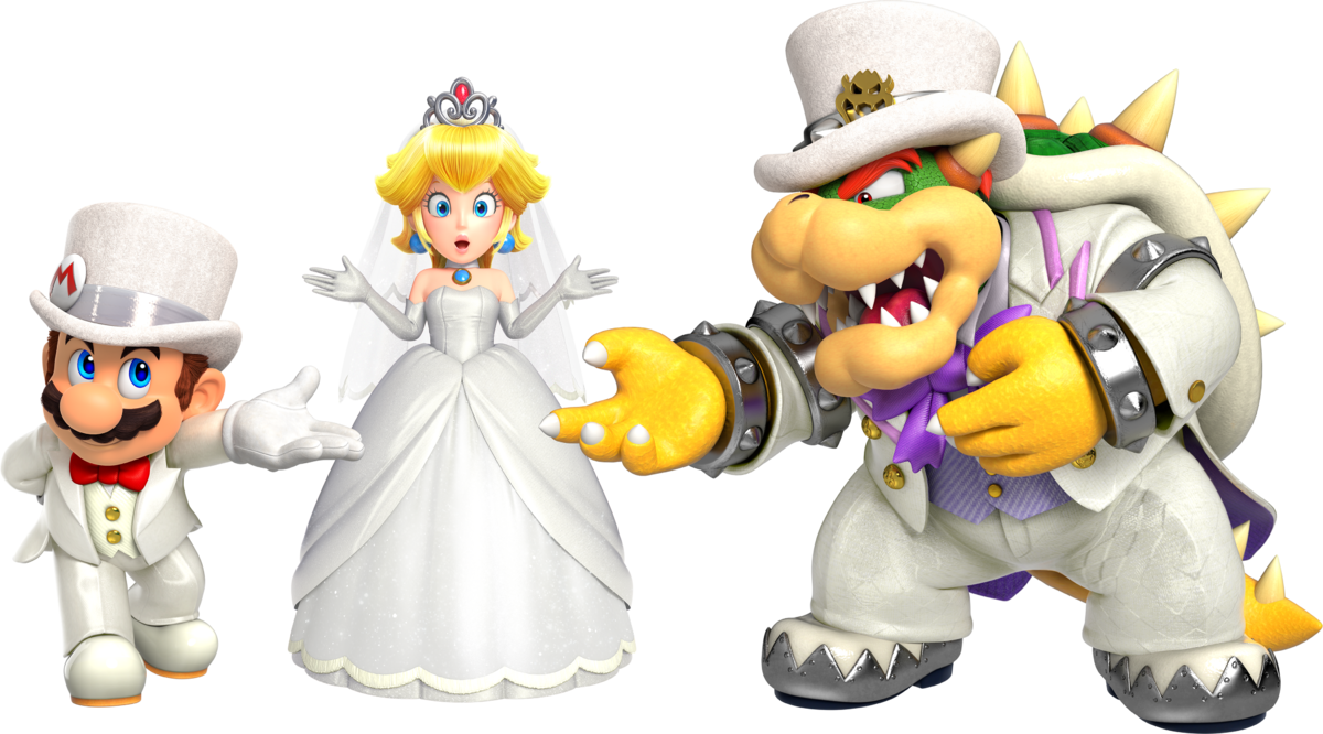 File:SMO Artwork Wedding Outfits.png - Super Mario Wiki, the Mario ...