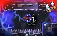 Mario and Dreamy Luigi in the form of a void.