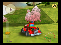 A vehicle exploring Jikken World, from Mario Artist: Polygon Studio