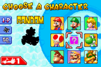 Mario Kart: Super Circuit character select screen
