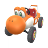 The Orange Turbo Yoshi from Mario Kart Tour