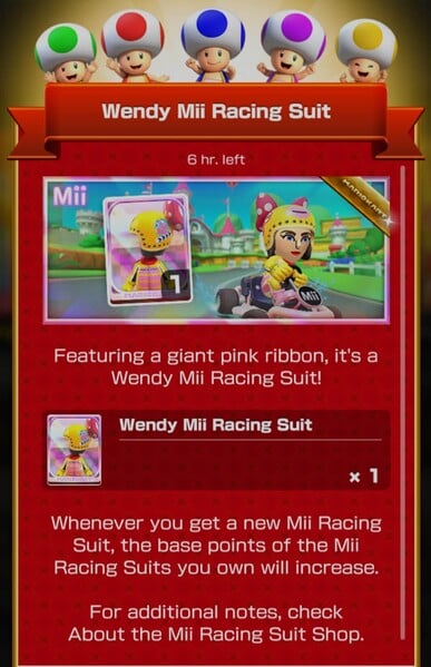 File:MKT Tour102 Mii Racing Suit Shop Wendy.jpg