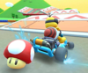 Thumbnail of the Lakitu Cup challenge from the 2020 New Year's Tour; a Combo Attack challenge set on SNES Mario Circuit 1T