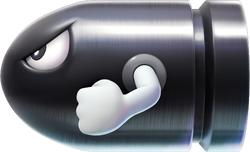 A Bullet Bill in the item roulette from Mario Kart World