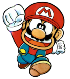 Solo art of Mario from a cover of Super Mario-kun.