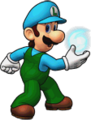 Ice Luigi holding an Ice Ball in Puzzle & Dragons: Super Mario Bros. Edition