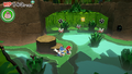 Mario and Kamek encounter folded Ptooies on their path to the Spring of Jungle Mist