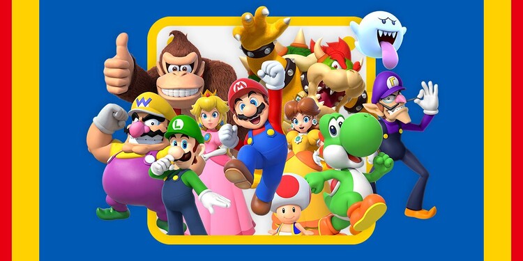 Picture of multiple Super Mario characters shown with the fourth question of Online Quiz for MAR10 Day 2023!