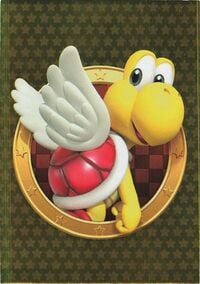 Red Koopa Paratroopa golden card from the Super Mario Trading Card Collection