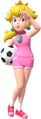 Princess Peach in her athletic wear with a soccer ball