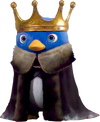 Scan of penguin king cardboard toy, from French Happy Meal promotion for The Super Mario Bros. Movie