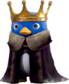 Scan of penguin king cardboard toy, from French Happy Meal promotion for The Super Mario Bros. Movie