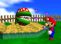 Screenshot of a Piranha Plant from Super Mario 64.