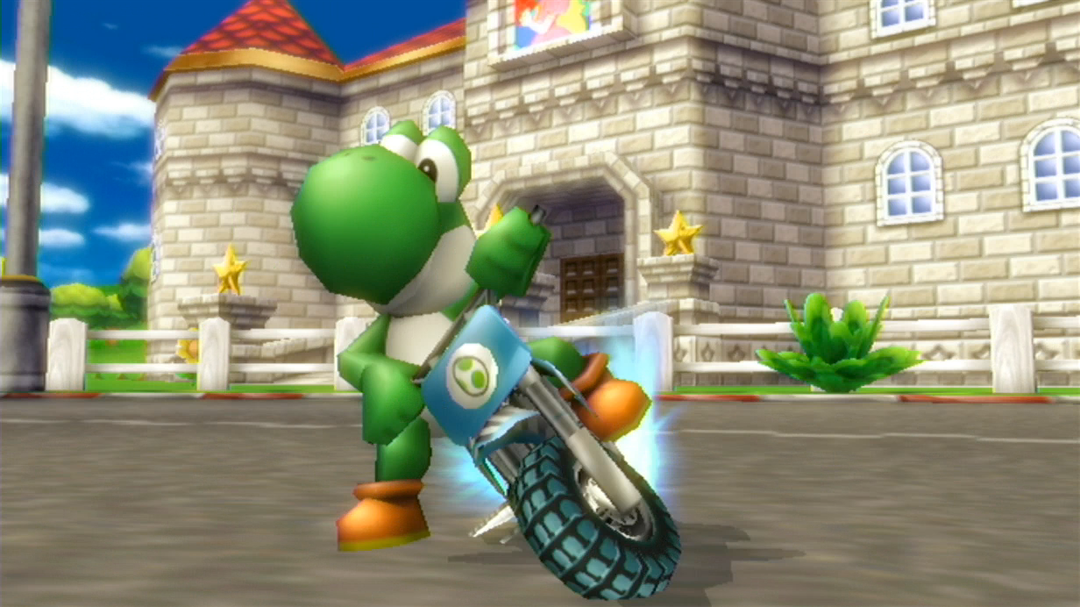 Yoshi, drifting on the Standard Bike, a drift type bike.