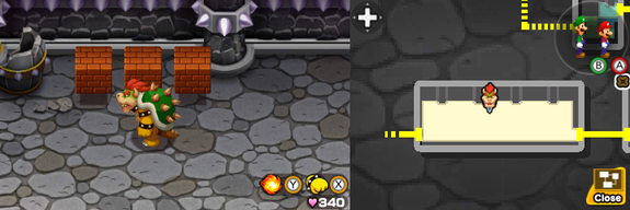 Blocks 19 to 21 in Bowser's Castle of Mario & Luigi: Bowser's Inside Story + Bowser Jr.'s Journey.