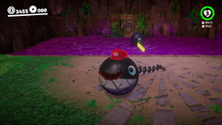 The Chain Chomp bonus area in Super Mario Odyssey