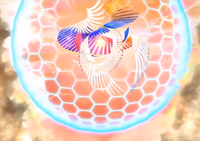 Galeem surrounded by a hexagonal shield