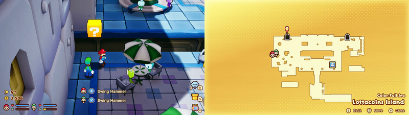 First ? block in Lottacoins Island from Mario & Luigi: Brothership