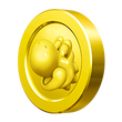 Item roulette artwork for a coin as it appears on Yoshi's Island in Mario Kart 8 Deluxe. They resemble coins as they appear throughout the Yoshi's Island series.
