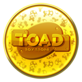 A Mario Kart Tour Toad Toy Store gold badge