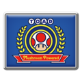 A Mario Kart Tour Toad Mushroom Powered badge