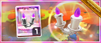 The Silver Candlelight Flight from the Spotlight Shop in the 2022 Halloween Tour in Mario Kart Tour