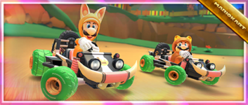 The Moo Moo Offroader Pack from the Animal Tour in Mario Kart Tour