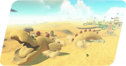 A Charvaargh made of sand, resembling a Sandmaargh, in Mario Kart World