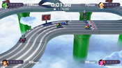 Slot-Car Derby Drive four laps, but watch your speed. Going too fast around the curves will make you spin out, so be careful!