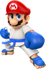 Mario in a karate gi.