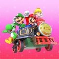 Team Mario on a train