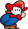Mario crouching