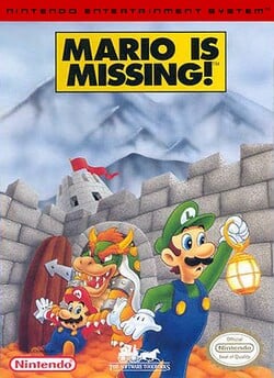 The box-art for Mario is Missing! (NES)