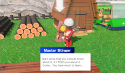 Master Stinger, an NPC in Mario Golf: Super Rush
