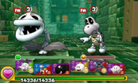 Screenshot of World 6-Tower 2, from Puzzle & Dragons: Super Mario Bros. Edition.