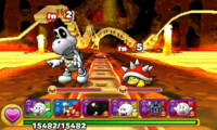 Screenshot of World 8-11, from Puzzle & Dragons: Super Mario Bros. Edition.