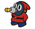 A Red Whistle Snifit from Paper Mario: Color Splash