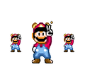 Flipping image test, with a unique high-resolution Raccoon Mario sprite (Super Famicom Aging Program)