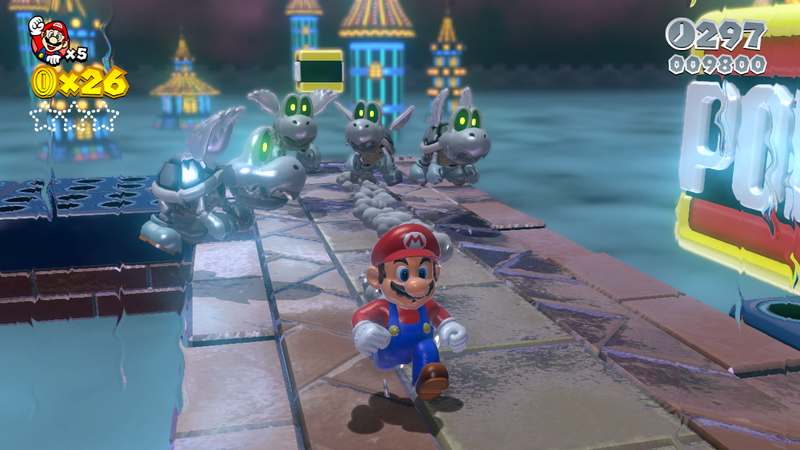 File:SM3DW Mario Running from Parabones.png