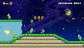 Screenshot of the Moon in an overworld New Super Mario Bros. U course