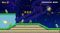 An overworld theme in New Super Mario Bros. U style at night