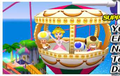 Peach, Yellow Toad, Blue Toad, and Toadsworth ride the Ferris wheel.