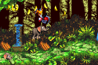 Ellie the Elephant narrowly avoids a red Buzz in Stampede Sprint in the Game Boy Advance version