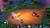 A standard battle in Super Mario RPG (Nintendo Switch)