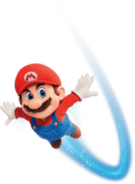 Artwork of Mario flying in The Super Mario Galaxy Movie