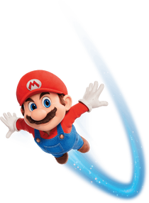 Artwork of Mario flying in The Super Mario Galaxy Movie