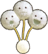 Official artwork of a Scatterpuff in Yoshi and the Mysterious Book